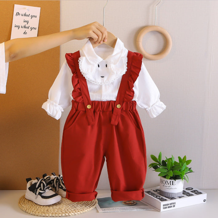 2-Piece Kids Suspender Outfit β Red, Pink or Blue (1-5 Years)